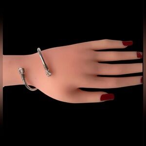 Sterling Silver double faceted topaz coil bracelet